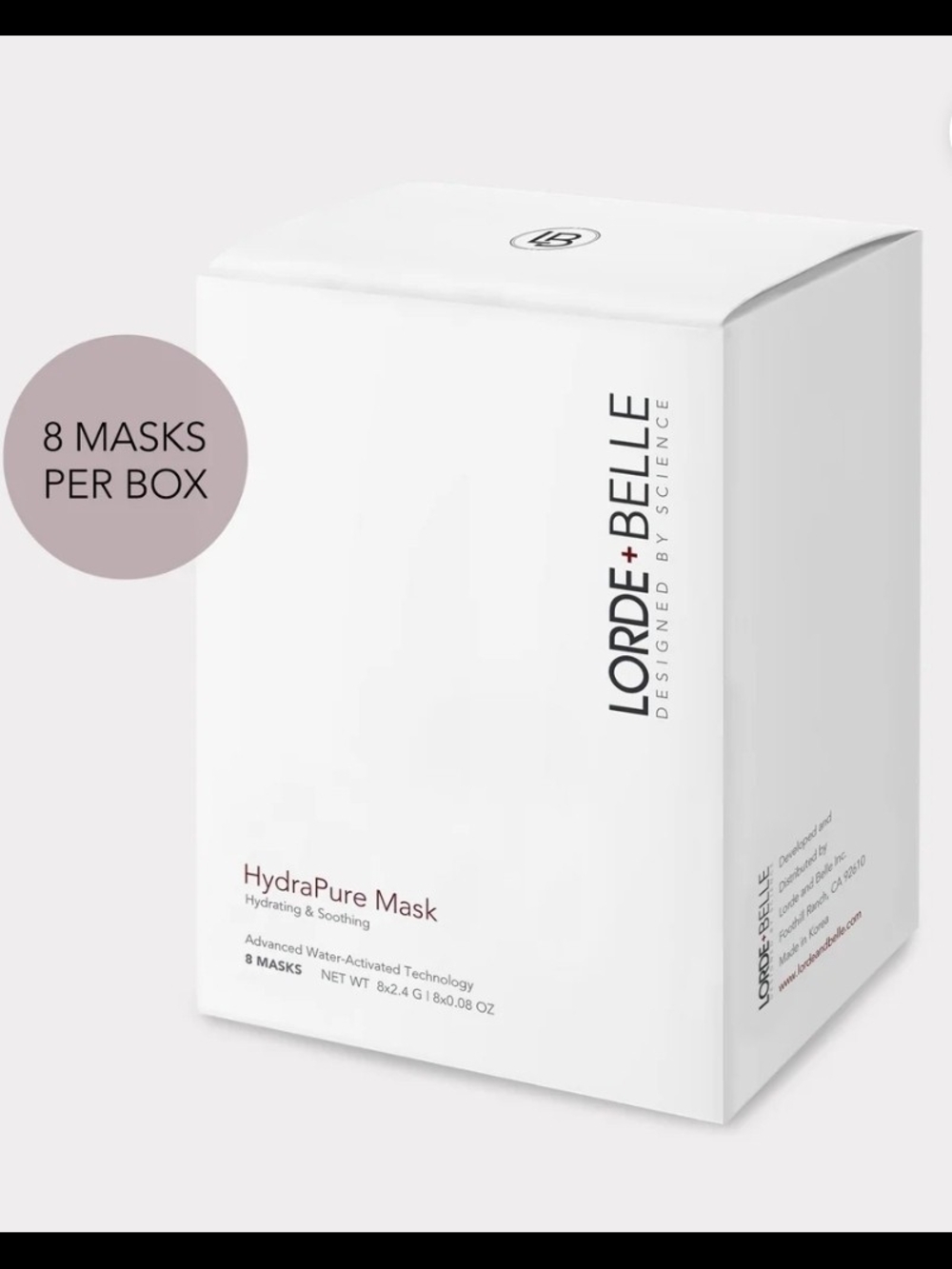Lorde+Belle HydraPure Mask – White (8 Masks)